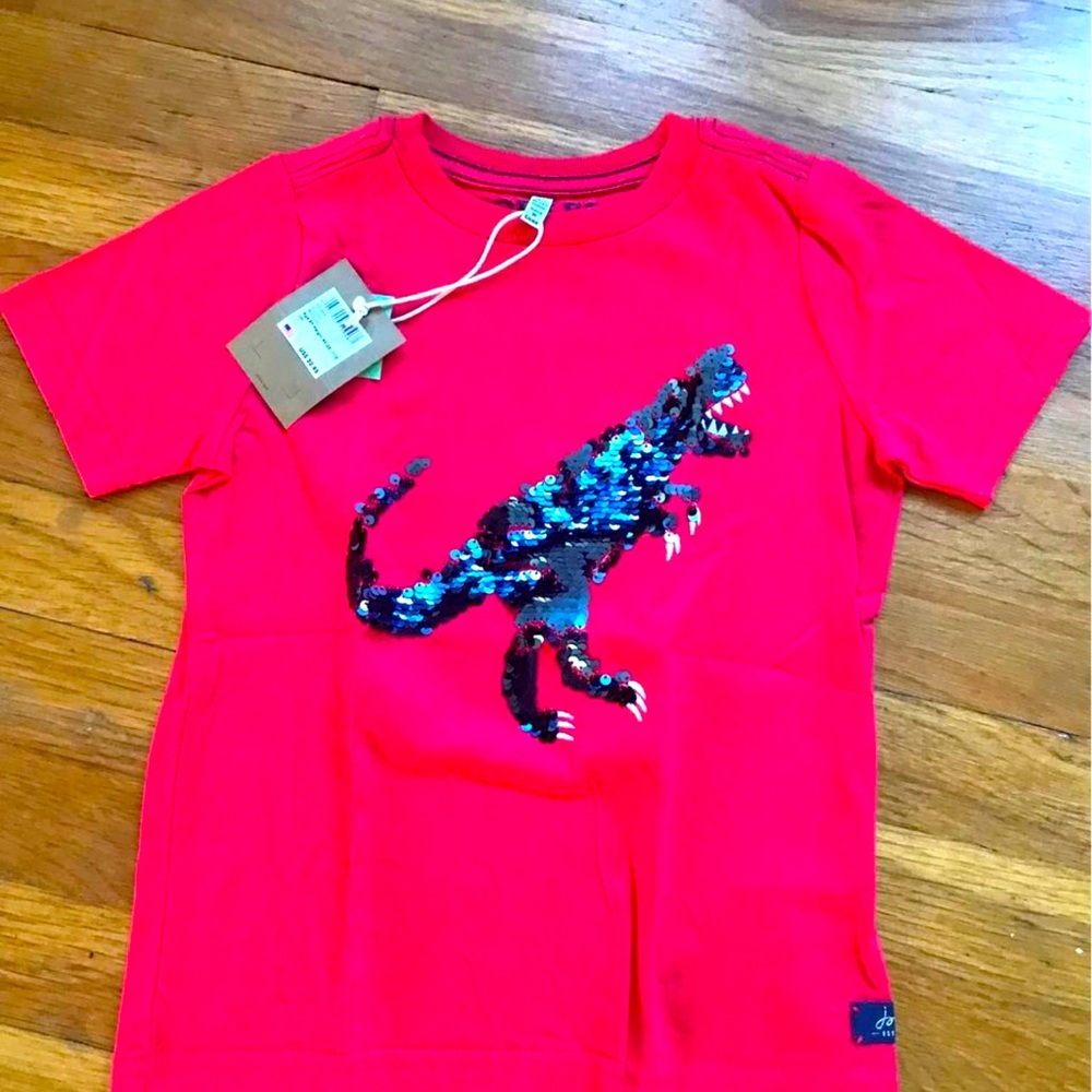 New! Interactive Dinosaur Joules Short Sleeve Shirt-Size 5t